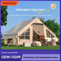 Tente de toit gonflable pour camping extérieur, abri multi-personnes, imperméable, coupe-vent, avec cheminée, quatre saisons, double couche, montage rapide