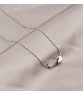 Minimalist Stainless Steel Pendant <b>Necklace</b> Snake Chain Gold Plated Unisex Everyday Wearing - Product Image 4