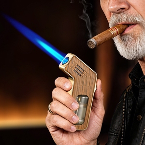 Accendino a Fiamma Jet Elegante con Fiamma Regolabile e Finestra per il Livello del Carburante - Product Image 5