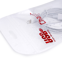 Sac à fermeture éclair en film plastique transparent imprimé pour étui de téléphone magnétique, câble de charge USB, protection d'écran en verre trempé