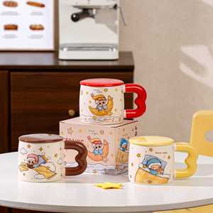 Tazza in Ceramica con Coperchio, Design Cartoonesco e Carino, Set 'Goodnight' per Coppie, Regalo Aziendale per Amici, Novità - Product Image 1