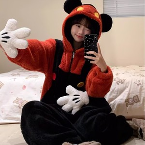 Cute Cartoon Long Sleeve Hooded Coral-Fleece Onesie Winter Cosplay Party Costume Holiday Sleepwear <strong>Clothing</strong> Wholesale IM138-W - Product Image 2