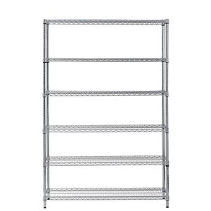 מתלה מודרני 6 קומות כבד ברזל פלדה מתכת מטרו משרד מוסך NSF רחב כרום חוט מדפים - Product Image 1