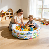 Pursuefree Ocean World 3-Ring Aufblasbarer Kinderpool Tragbares PVC Aufblasbares Spielpool Mehrzweck Wasser- und Sandspielzeug-Pool