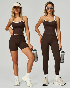 ชุดโยคะฤดูหนาวสำหรับผู้หญิงไซส์ใหญ่ 5 ชิ้น ชุดออกกำลังกายแบบไม่มีแขน สีพื้น ป้องกันแบคทีเรีย ระบายอากาศได้ดี เป็นมิตรกับสิ่งแวดล้อม พร้อมกางเกงขาสั้นเอวสูง - Product Image 4