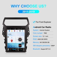Pantalla Tesla de 12.1 Pulgadas para Ford Explorer 2011-2019, Radio Multimedia Android para Auto, Carplay, Navegación, Unidad Principal, Monitor, Nueva Actualización