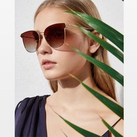 Sunray haute qualité à la mode femmes nuances lunettes de soleil grandes montures Vintage à la mode surdimensionné lunettes de soleil de luxe