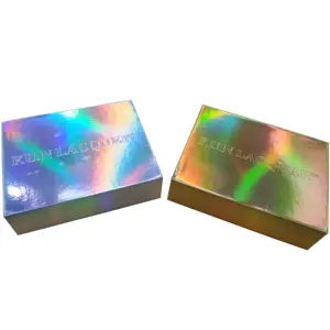 Caja de regalo de cartón holográfica magnética, herramientas de artes de uñas, juego de regalo