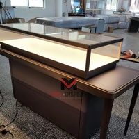 Vitrine Commerciale de Luxe en Verre pour Montres et Bijoux, Comptoir d'Exposition pour Centre Commercial avec Tiroirs Verrouillables et Rangement