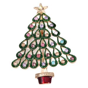 High End Weihnachts baum Brosche Broschen Luxus Frauen Weihnachts dekoration Serviette Ring Schnalle für Amazon Großhandel - Product Image 5