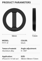 Support de téléphone portable magnétique pliable double face pour charge sans fil 11-16, flexible et réglable en métal