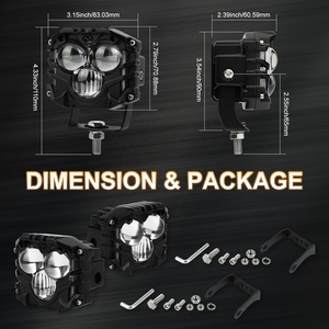 ओवोव 3 इंच की एलईडी लाइट डुअल रंग सफेद एम्बर, 12 वी डीसी 40 डब्ल्यू ऑफ रोड ड्राइविंग डिच लाइट स्पॉट बीम यूटव ट्रक के लिए - Product Image 5