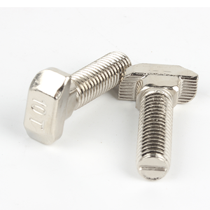Boulon en T personnalisé en acier au carbone nickelé pour profilé en aluminium série 45 norme européenne, fente 10 - Product Image 1
