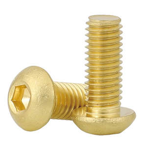 Tornillo de cabeza plana de latón de alta conductividad, Hardware de construcción, cabeza de botón, roscas hexagonales, informe de prueba de pulverización de sal - Product Image 1