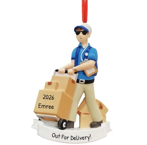 Negozio di natale personalizzato postino albero di natale ornamenti. <span class=keywords><strong>Il</strong></span> postino presenta l'uomo con una scatola - Product Image 3