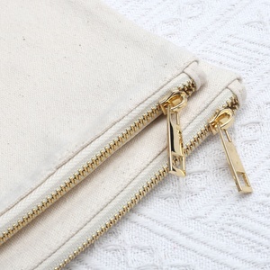 Eco Friendly Custom Logo Printed Cotton Blank Zipper Pouch <b>Make</b> <b>up</b> <b>Bags</b> Travel Plain Cotton Canvas Makeup Cosmetic <b>Bag</b> - Product Image 3