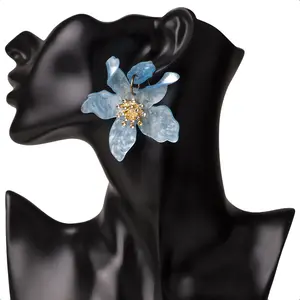 R.GEM. Wholesale Classical Jewelry Big Acrylic Resin Flower Stud Earrings for Women