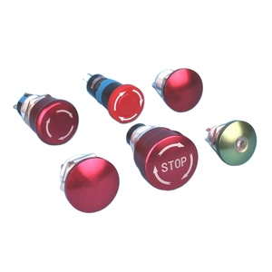 Botón Pulsador de Emergencia de 19 mm, Tipo Hongo, Momentáneo, NO/NC, Metálico - Product Image 2