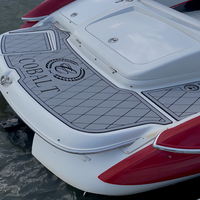 Tapis de pont en mousse EVA imitation teck pour plateforme de bain et cockpit de bateau, style SeaDek MarineMat Gatorstep, auto-adhésif, pour Cobalt 240 de 2004