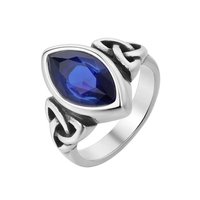 Bague en acier inoxydable avec gemmes, style nordique, viking, pirate, celtique, tendance 2025, vente en gros pour le commerce extérieur