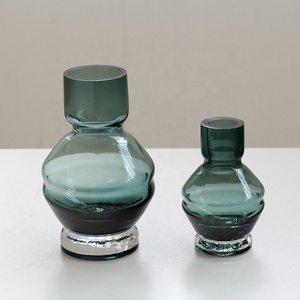Bixuan contemporanea vaso di <span class=keywords><strong>vetro</strong></span> soffiato a mano <span class=keywords><strong>colorato</strong></span> geometrico ciotola di fiori con Base pesante per la decorazione domestica <span class=keywords><strong>centrotavola</strong></span> da tavolo - Product Image 6