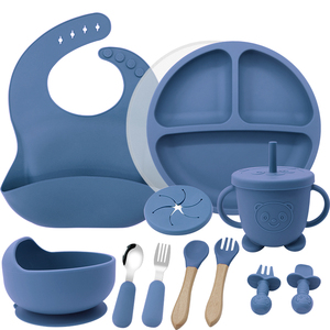 Juego de Platos y Cubiertos de Silicona de Grado Alimenticio, Libres de BPA, con Plato de Succión, Tenedor y Cuchara para Bebés, Diseño Minimalista Personalizado - Product Image 4