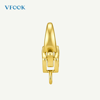 Composants de fabrication de colliers et bracelets VFOOK Findings à motif gaufré, fermoir mousqueton en or massif 18 carats inaltérable pour femmes
