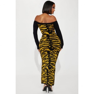 Wholesale New Products Autumn New Fashion Stripe Dress Comfortable and Elastic Style Full of Middle Length Dress - Product Image 6