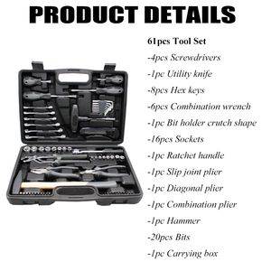 Wholesale Aotong 61PCS Carbon Steel Socket Wrench <b>Tool</b> Kit 1 Year Warranty Hard Case Packaging Customizable OEM for Home Use - Product Image 6