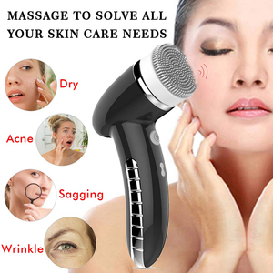 4 In 1 Sonic Vibration <span class=keywords><strong>Mini</strong></span> Face Cleaner pulizia profonda dei pori massaggio elettrico per il viso spazzola per la pulizia del viso impermeabile - Product Image 3