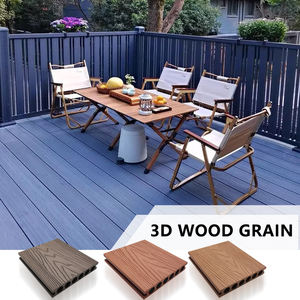 Platelage extérieur en composite gaufré 3D WPC Trou rond creux Planches de terrasse en WPC sans écart - Product Image 4