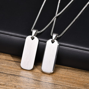 <span class=keywords><strong>Collana</strong></span> da <span class=keywords><strong>Uomo</strong></span> alla Moda con Ciondolo a Barra Lunga in Acciaio Inossidabile 316L PVD Inciso MGXL562 - Product Image 1