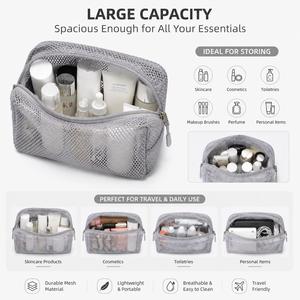 Sac de rangement en maille personnalisé, pochette de voyage, organiseur portable, trousse de toilette à fermeture éclair, organiseur d'objets de petite taille, usine OEM ODM - Product Image 3