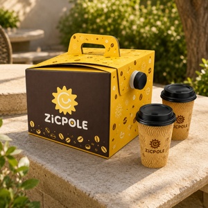 Boîte Combo Personnalisée Café et Biscuits avec Couvercle, Plateau Jetable pour Café à Emporter, Plateau Repas Prêt-à-Emporter, Ensemble Petit-Déjeuner avec Porte-Gobelet - Product Image 5