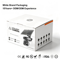 Caméra de sécurité extérieure ODM à double objectif 4G AOV avec suivi humain, vision nocturne couleur, batterie intégrée de 10000 mAh, 4MP, IP66, audio bidirectionnel
