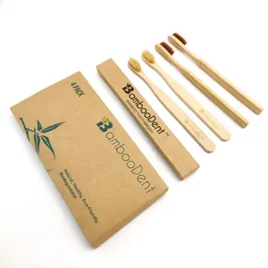 Brosse à dents en bambou écologique pour adulte, vente en gros, zéro déchet, brosse à dents en bois, rafraîchissement