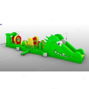Parcours d'obstacles d'eau gonflable en PVC de 10m pour adultes et enfants Équipement de parc aquatique de piscine avec kits de réparation - Product Image 4