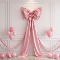 Grand nœud en satin rose pour décoration de toile de fond de mariage, accessoire personnalisé pour événements, table de desserts, baby shower, anniversaire, présentation en magasin