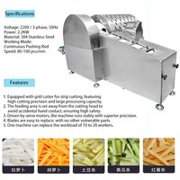 Commerciële groentesnijmachine, 220V fruit- en groentesnijder, continu aangedreven snijmachine voor planten.