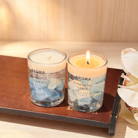 Bougie parfumée en verre bleu imitation boisson glacée, cire naturelle longue durée, style INS, cadeau et décoration d'intérieur, produit transfrontalier très vendu
