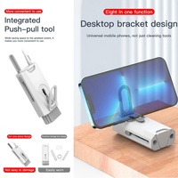 Kit de nettoyage 8 en 1 Brosse de nettoyage pour clavier d'ordinateur Stylo de nettoyage pour écouteurs pour casque iPad Téléphones Outils de nettoyage Extracteur de touches
