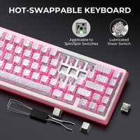 Teclado Mecánico XVX M67 JadeStone, Envío Rápido, 65%, Tri-Modo, Intercambiable en Caliente, Portátil, Programable, RGB, para Juegos