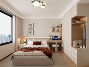 Meubles de chambre à coucher modernes sur mesure, armoire, <span class=keywords><strong>lit</strong></span>, bureau, ensemble de chambre à coucher en bois avec design intégré - Product Image 1