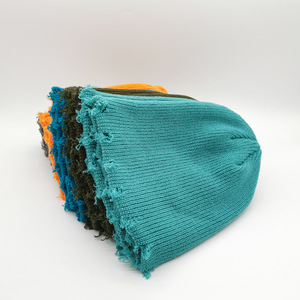 Y2K Gorro cálido de esquí de punto desgastado Gorro de invierno con borde roto para hombre y mujer Gorro frío - Product Image 6