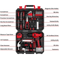 Ensembles d'outils de forage 126 pièces électriques avec perceuse Outils électriques Couteau utilitaire Tournevis Outils Ensemble Boîte Kit d'outils de voiture électrique Ensemble