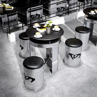 Banc d'extérieur, canapé, table et chaises de réunion créatives de style industriel pour restaurant, salon de thé, salle de sport, en PU personnalisable 2/3 places