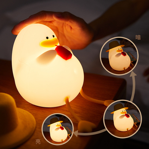 <span class=keywords><strong>Happy</strong></span> Duck actualizado <span class=keywords><strong>Clap</strong></span> sensing luz nocturna USB recargable silicona para niños dibujos animados pato luz nocturna - Product Image 2