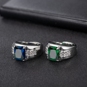 Hot Selling <strong>Men's</strong> Emerald Zirconia <strong>Ring</strong> Sapphire Green Emerald <strong>Stone</strong> <strong>Ring</strong> <strong>for</strong> <strong>Men</strong> - Product Image 1