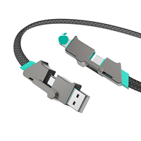 Câble de données VELOCHI en alliage de zinc, type C vers type C, synchronisation des données 480 Mbit/s, charge rapide 60 W, 4 conducteurs en cuivre pur, blindage tressé