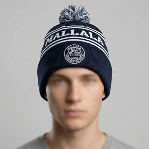 Wholesale Custom Hot Selling Jacquard Striped <strong>POM</strong> <strong>POM</strong> <strong>Beanie</strong> High Quality Knitted Cap Outdoor OEM Winter Ski Acrylic Unisex Hat - Product Image 4